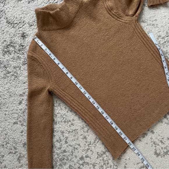 J Crew Mockneck Sweater Camel Tan Brown Supersoft Yarn Cozy Knit Fall Neutral XS - Picture 6 of 8